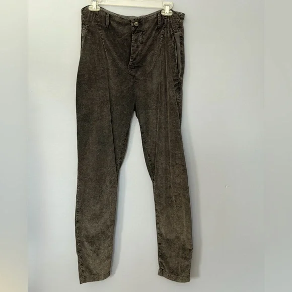 Transit Par-Such Lagenlook Corduroy Pants Gray Brown Relaxed Tapered Large - Picture 2 of 13